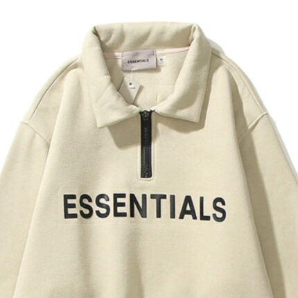 ESSENTIALS Half Zipper CARLs Coffee Hoodies