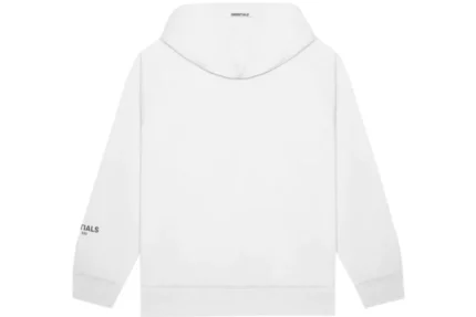 White Essentials Pull Over Logo Hoodie (1)