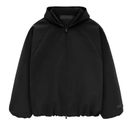 Black Essentials Bonded Nylon Hoodie