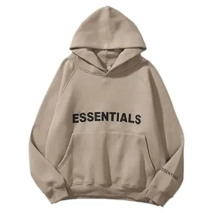 Brown Essentials Knit Pullover Hoodie